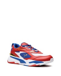 rote Leder niedrige Sneakers von Puma