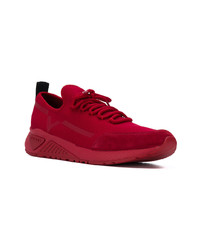 rote Leder niedrige Sneakers von Diesel