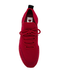 rote Leder niedrige Sneakers von Diesel