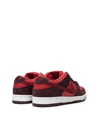 rote Leder niedrige Sneakers von Nike