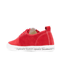 rote Leder niedrige Sneakers von Hysteric Glamour