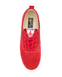 rote Leder niedrige Sneakers von Hysteric Glamour