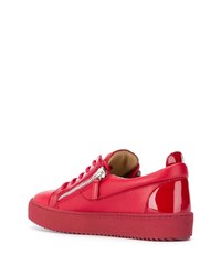 rote Leder niedrige Sneakers von Giuseppe Zanotti