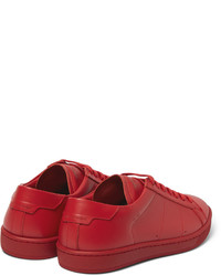 rote Leder niedrige Sneakers von Saint Laurent