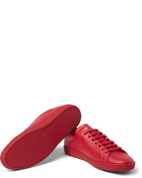 rote Leder niedrige Sneakers von Saint Laurent