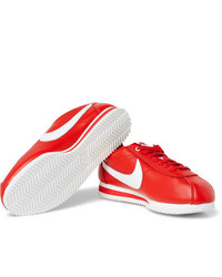 rote Leder niedrige Sneakers von Nike