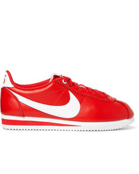 rote Leder niedrige Sneakers von Nike