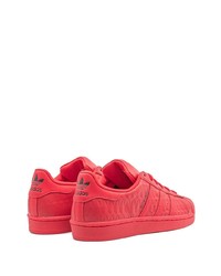 rote Leder niedrige Sneakers von adidas