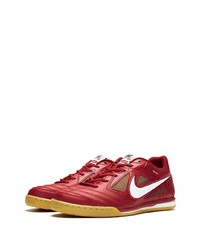 rote Leder niedrige Sneakers von Nike