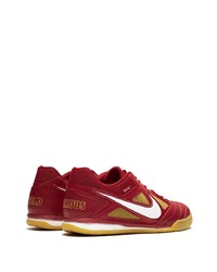 rote Leder niedrige Sneakers von Nike