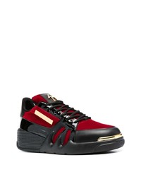 rote Leder niedrige Sneakers von Giuseppe Zanotti