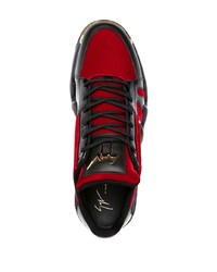 rote Leder niedrige Sneakers von Giuseppe Zanotti