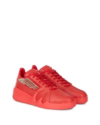 rote Leder niedrige Sneakers von Giuseppe Zanotti