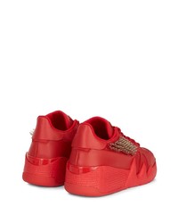 rote Leder niedrige Sneakers von Giuseppe Zanotti