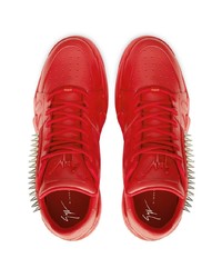 rote Leder niedrige Sneakers von Giuseppe Zanotti