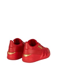 rote Leder niedrige Sneakers von Giuseppe Zanotti