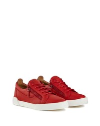 rote Leder niedrige Sneakers von Giuseppe Zanotti