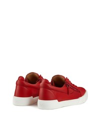 rote Leder niedrige Sneakers von Giuseppe Zanotti