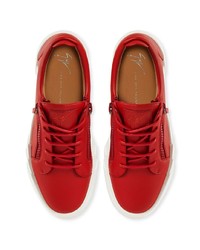 rote Leder niedrige Sneakers von Giuseppe Zanotti