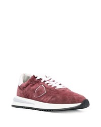 rote Leder niedrige Sneakers von Philippe Model Paris