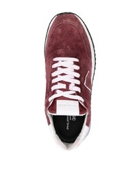 rote Leder niedrige Sneakers von Philippe Model Paris