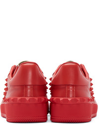 rote Leder niedrige Sneakers von RED Valentino