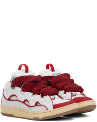rote Leder niedrige Sneakers von Lanvin
