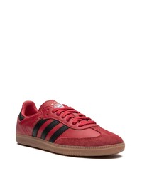 rote Leder niedrige Sneakers von adidas