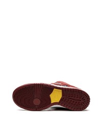 rote Leder niedrige Sneakers von Nike