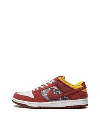 rote Leder niedrige Sneakers von Nike