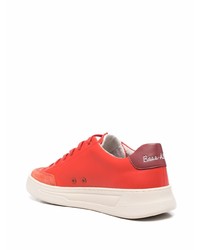 rote Leder niedrige Sneakers von BOSS