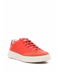 rote Leder niedrige Sneakers von BOSS