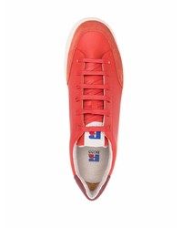 rote Leder niedrige Sneakers von BOSS