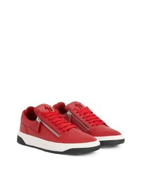 rote Leder niedrige Sneakers von Giuseppe Zanotti