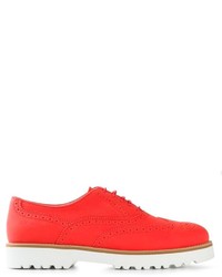 rote Leder Oxford Schuhe von Hogan