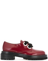 rote Leder Oxford Schuhe von Marni