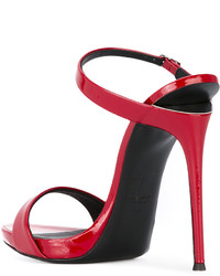 rote Leder Pantoletten von Giuseppe Zanotti Design