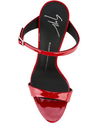 rote Leder Pantoletten von Giuseppe Zanotti Design