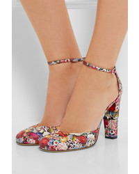 rote Leder Pumps mit Blumenmuster von Tabitha Simmons