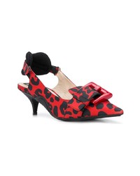 rote Leder Pumps mit Leopardenmuster von N°21