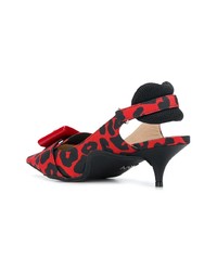 rote Leder Pumps mit Leopardenmuster von N°21