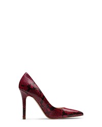 rote Leder Pumps mit Schlangenmuster von Evita