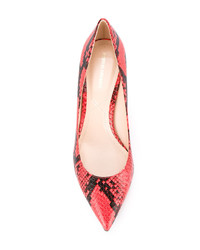 rote Leder Pumps mit Schlangenmuster von Nicholas Kirkwood