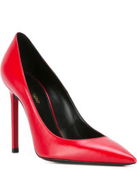 rote Leder Pumps von Saint Laurent