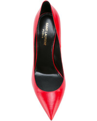 rote Leder Pumps von Saint Laurent