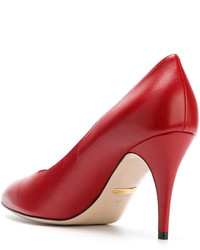 rote Leder Pumps von Gucci