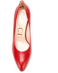 rote Leder Pumps von Gucci