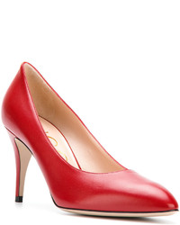 rote Leder Pumps von Gucci