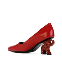 rote Leder Pumps von Dorateymur