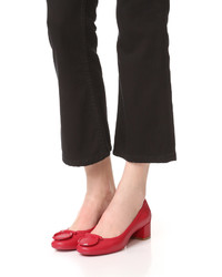 rote Leder Pumps von Salvatore Ferragamo